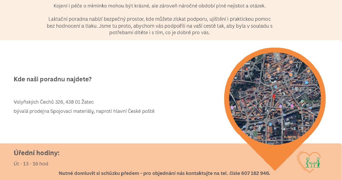 Kontakty Laktační poradna Žatec, Podbořany, Most, Kněževes, Rakovník